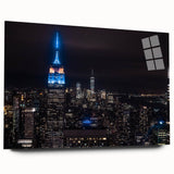 Large abstract wall art in blue and green hues, acrylic print, ideal for bedroom or dining room ambiance.