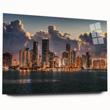 Large abstract wall art in vibrant blue and orange tones on canvas, suitable for bedroom or dining room decor.