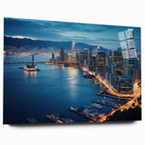 Large abstract wall art in vibrant blue and gold tones on canvas, ideal for bedroom or dining room decor.