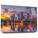 Large abstract wall art in vibrant blue and orange tones on canvas, ideal for bedroom or dining room decor.