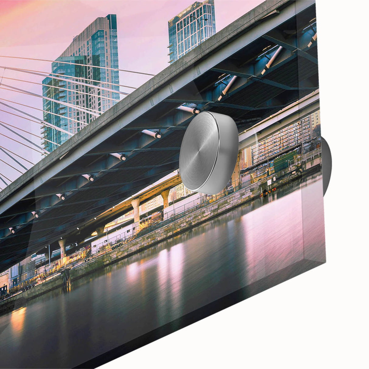 Large abstract wall art in mid-century modernist style with vibrant hues, ideal for dining room ambiance.