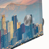 Large abstract wall art in mid-century modernist style with vibrant hues on canvas, suitable for dining room decor.