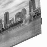 Large abstract wall art in mid-century modernist style, featuring muted earth tones on canvas, ideal for dining room decor.