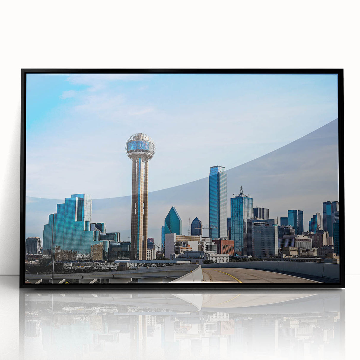 Large abstract wall art featuring swirling blue and gray tones on canvas, ideal for modern living room decor.