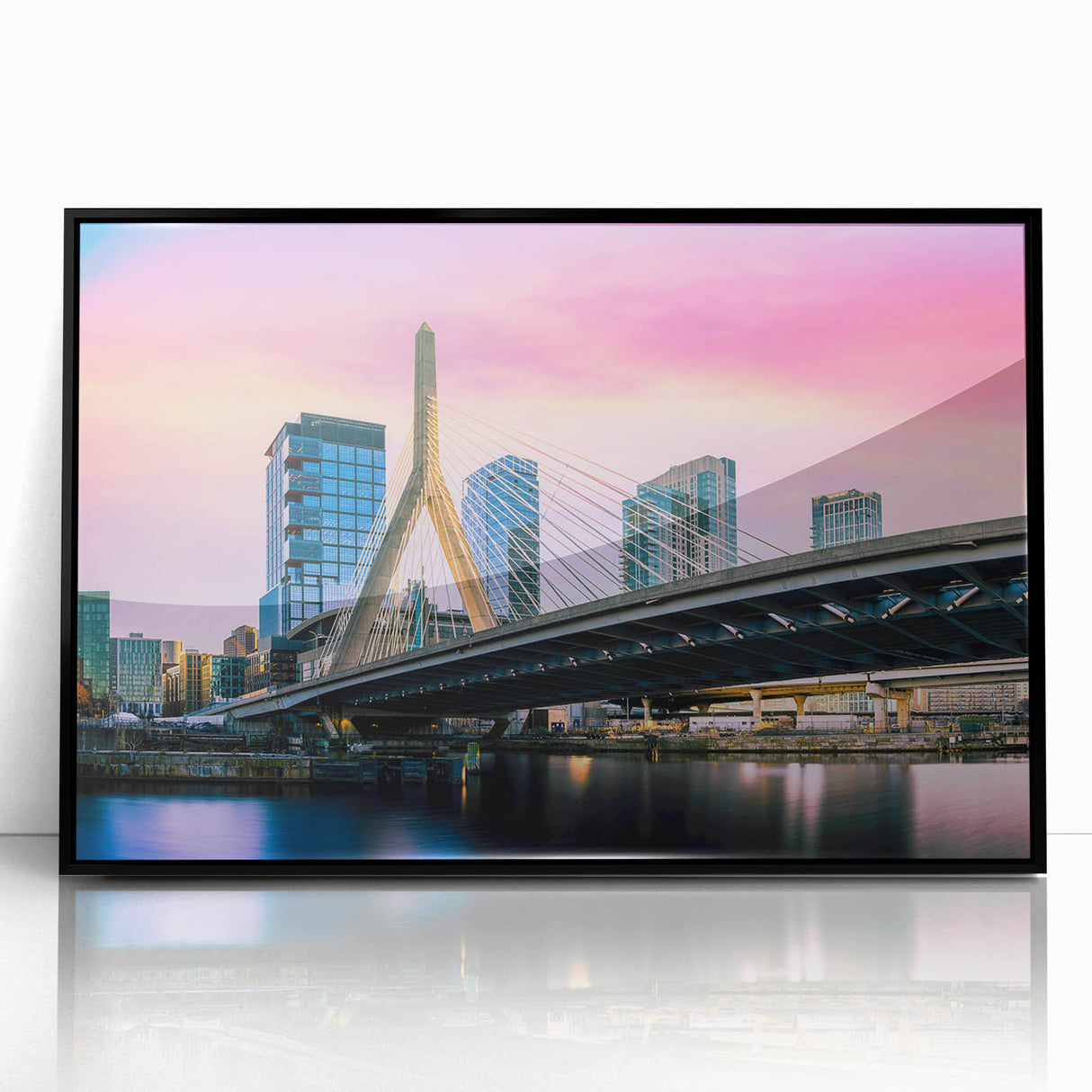 Large abstract wall art featuring swirling blue and orange hues on canvas, ideal for modern living room decor.