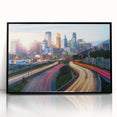 Large abstract wall art featuring swirling blue and gray tones on canvas, suitable for modern living room decor.