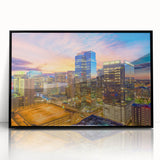 Large abstract wall art featuring swirling blue and gray tones on canvas, suitable for modern living room decor.