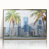 Large art print of a mid-century modernist abstract design in muted earth tones on canvas.