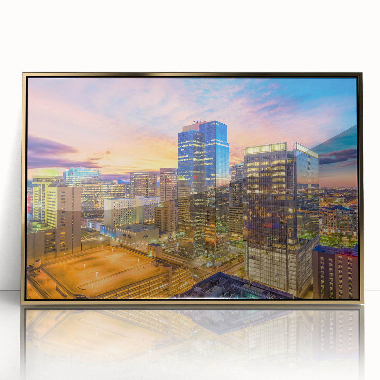 Large art print of a mid-century modernist abstract design in muted earth tones on canvas, suitable for modern nursery decor.