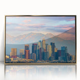 Large art print featuring mid-century modernist abstract shapes in pastel shades, ideal for nursery wall art.