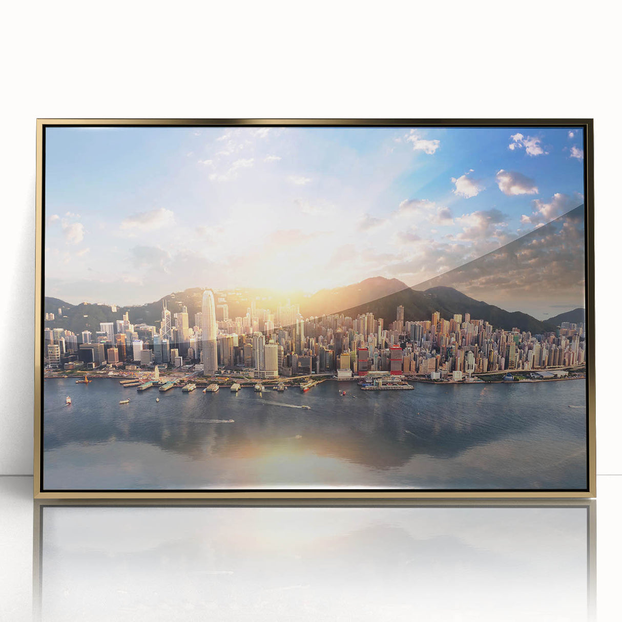 Large art print of a mid-century modernist abstract design in muted earth tones.