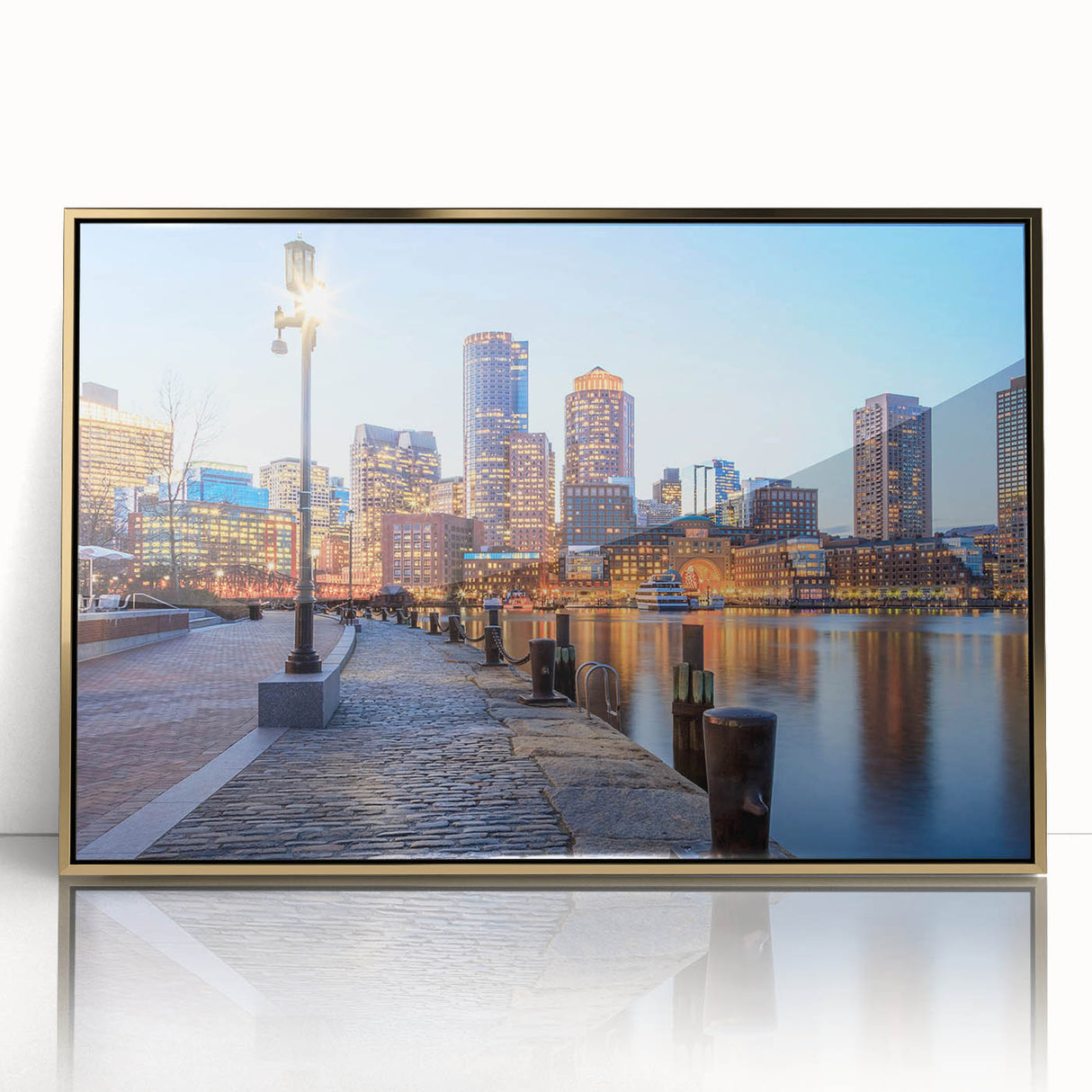 Large art print featuring a mid-century modernist abstract design in soft pastel shades on canvas.