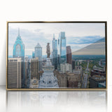 Large art print featuring a mid-century modernist abstract design in muted earth tones on canvas.