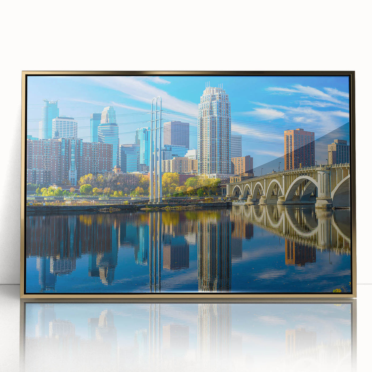 Large art print of a mid-century modernist abstract design in muted earth tones on canvas, suitable for nursery wall art.