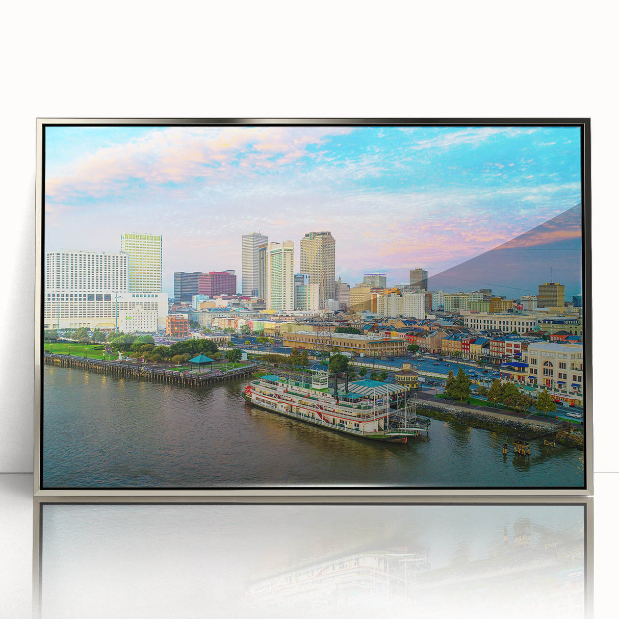 Mid-century modernist art featuring geometric shapes in pastel shades on canvas, suitable for nursery wall art.