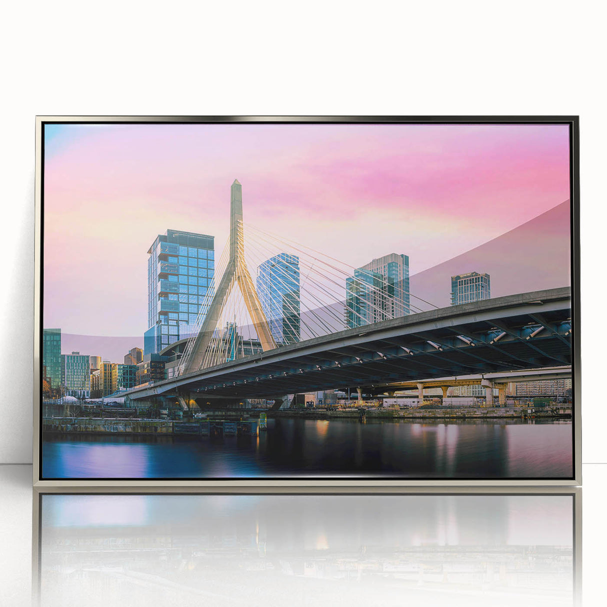 Mid-century modernist art poster featuring geometric shapes in muted pastel colors, ideal for nursery wall art.