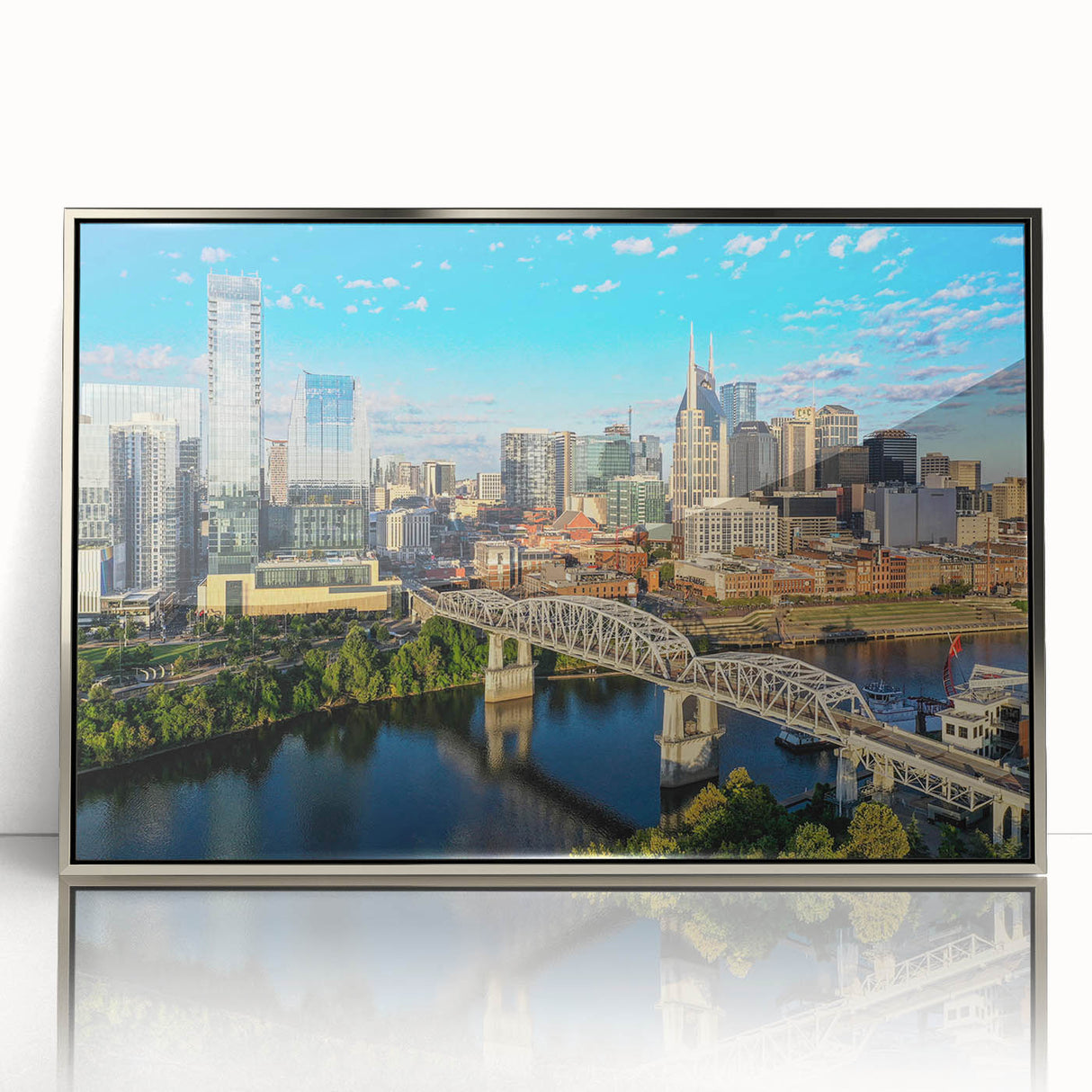 Mid-century modernist art poster featuring geometric shapes in muted earth tones, ideal for nursery wall decor.