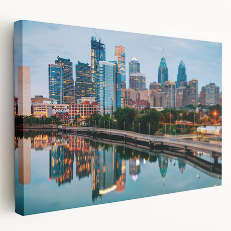 Large abstract canvas art featuring swirling blue and white patterns, ideal for kitchen wall decor.