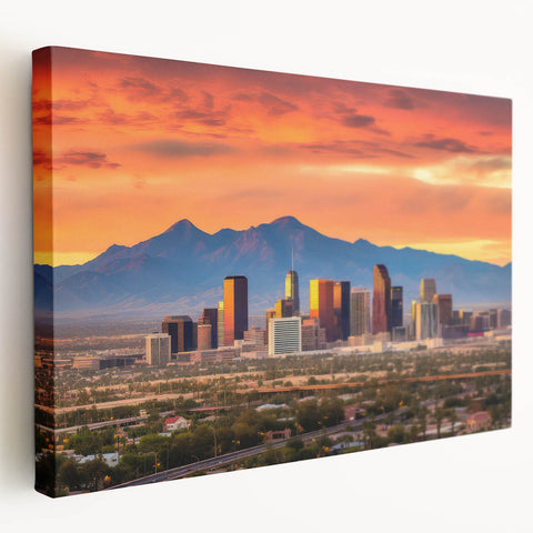 Large abstract cityscape in muted gray and blue tones on rolled canvas, ideal for kitchen wall art.