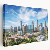 Large abstract acrylic print with vibrant blue and orange swirls, suitable for kitchen wall art.