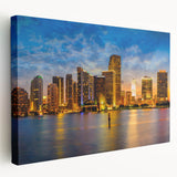 Large abstract acrylic print in cool blue and green tones, suitable for kitchen wall art.