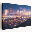 Large abstract canvas in vibrant blue and green shades, ideal for kitchen wall art.