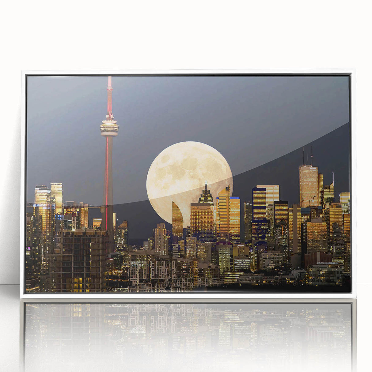 Art deco poster of a stylized cityscape in pastel shades, printed on canvas, suitable for modern nursery wall decor.