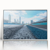 Art deco poster featuring a geometric pattern in pastel shades on rolled canvas, suitable for nursery wall art.