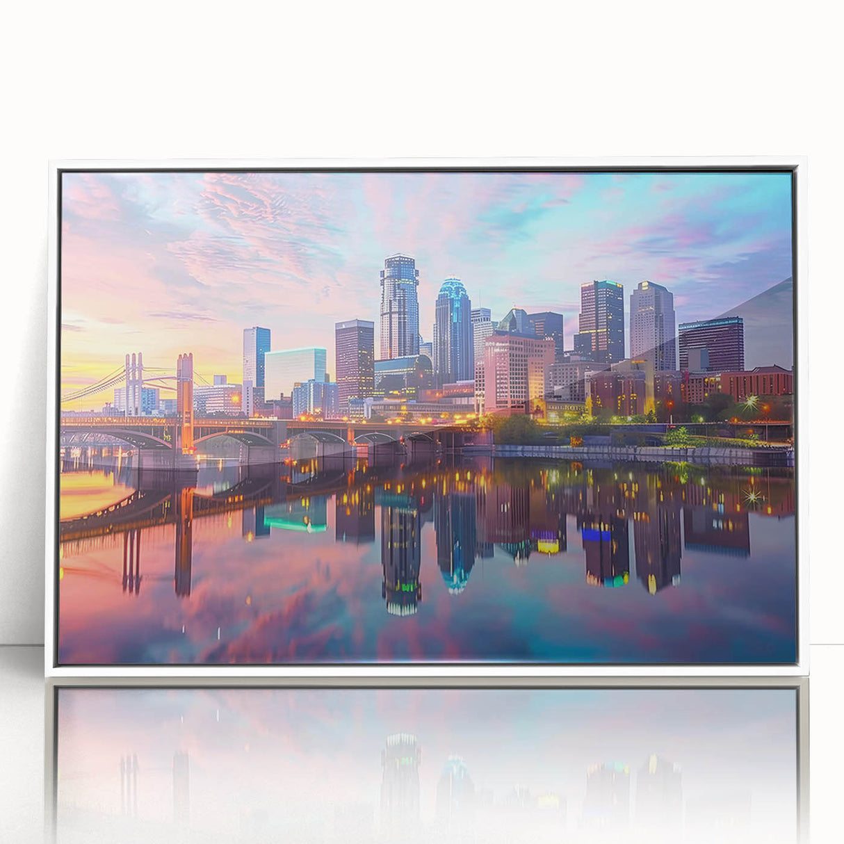 Art deco poster featuring a geometric pattern in pastel shades on canvas, ideal for nursery wall art.