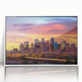 Art deco poster featuring a geometric design in pastel shades on canvas, suitable for nursery wall art.