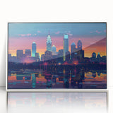 Art deco poster featuring a geometric pattern in pastel shades on canvas, suitable for nursery wall art.