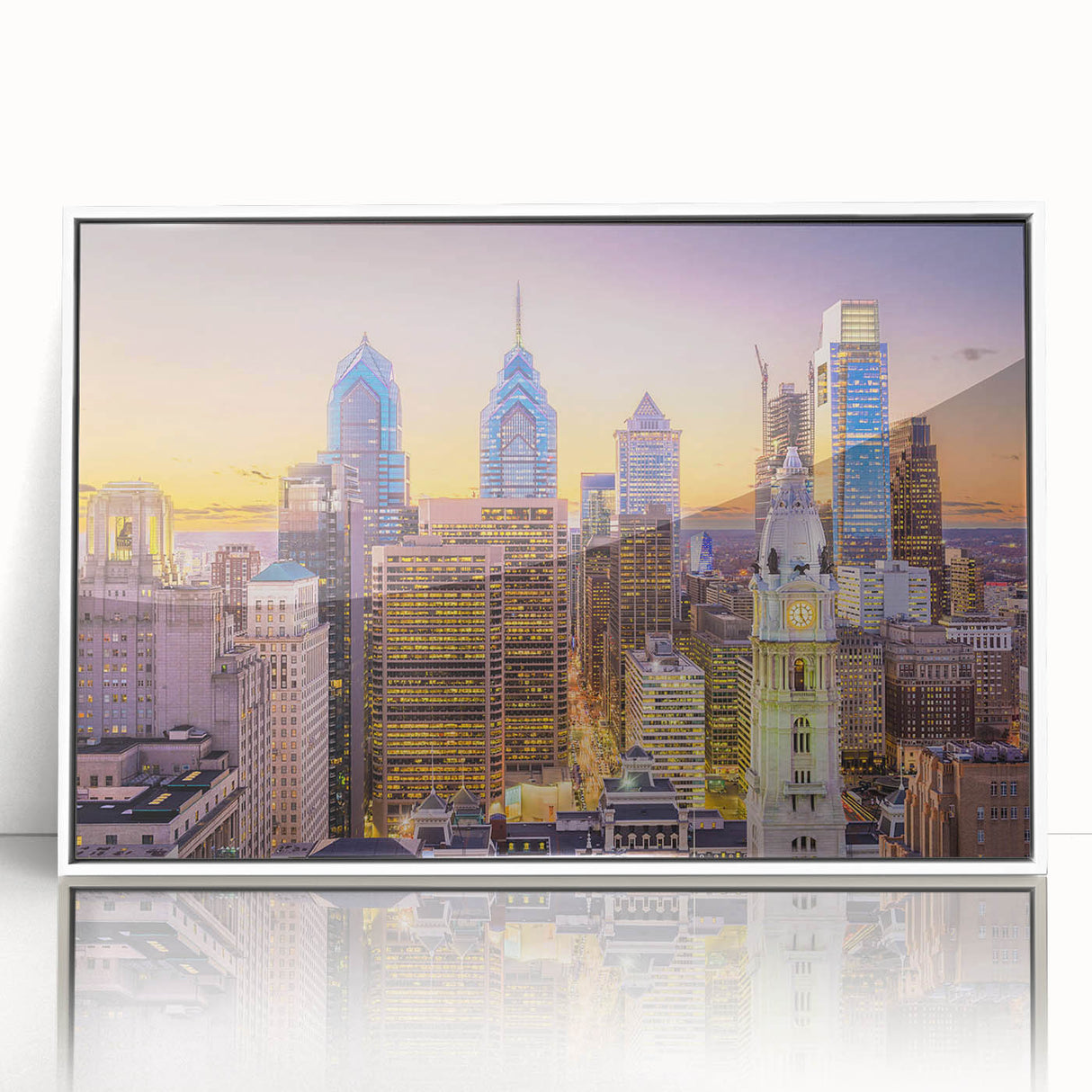 Art deco poster featuring a stylized stork in pastel shades, perfect for nursery wall art on rolled canvas.