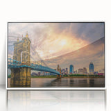 Art deco poster featuring a stylized stork in pastel shades on canvas, ideal for nursery wall art.