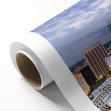 Art deco poster featuring a stylized stork in pastel shades, ideal for nursery wall art or dining room decor.