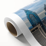 Art deco poster featuring a stylized stork in pastel shades, ideal for nursery wall art.