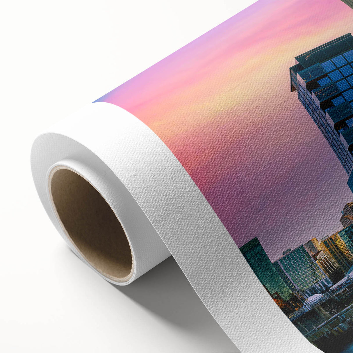 Art deco poster of a stylized stork in pastel shades, ideal for nursery wall art, printed on canvas.