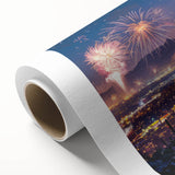 Art Deco poster featuring a stylized stork in pastel shades, ideal for nursery wall art.