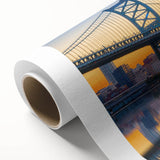 Art deco poster featuring a stylized stork in muted pastel colors on canvas, ideal for nursery wall art.