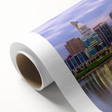 Art deco poster of a stylized stork in pastel shades, ideal for nursery wall art.