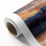 Art deco poster depicting a stylized stork, in pastel shades on canvas, ideal for nursery wall art.