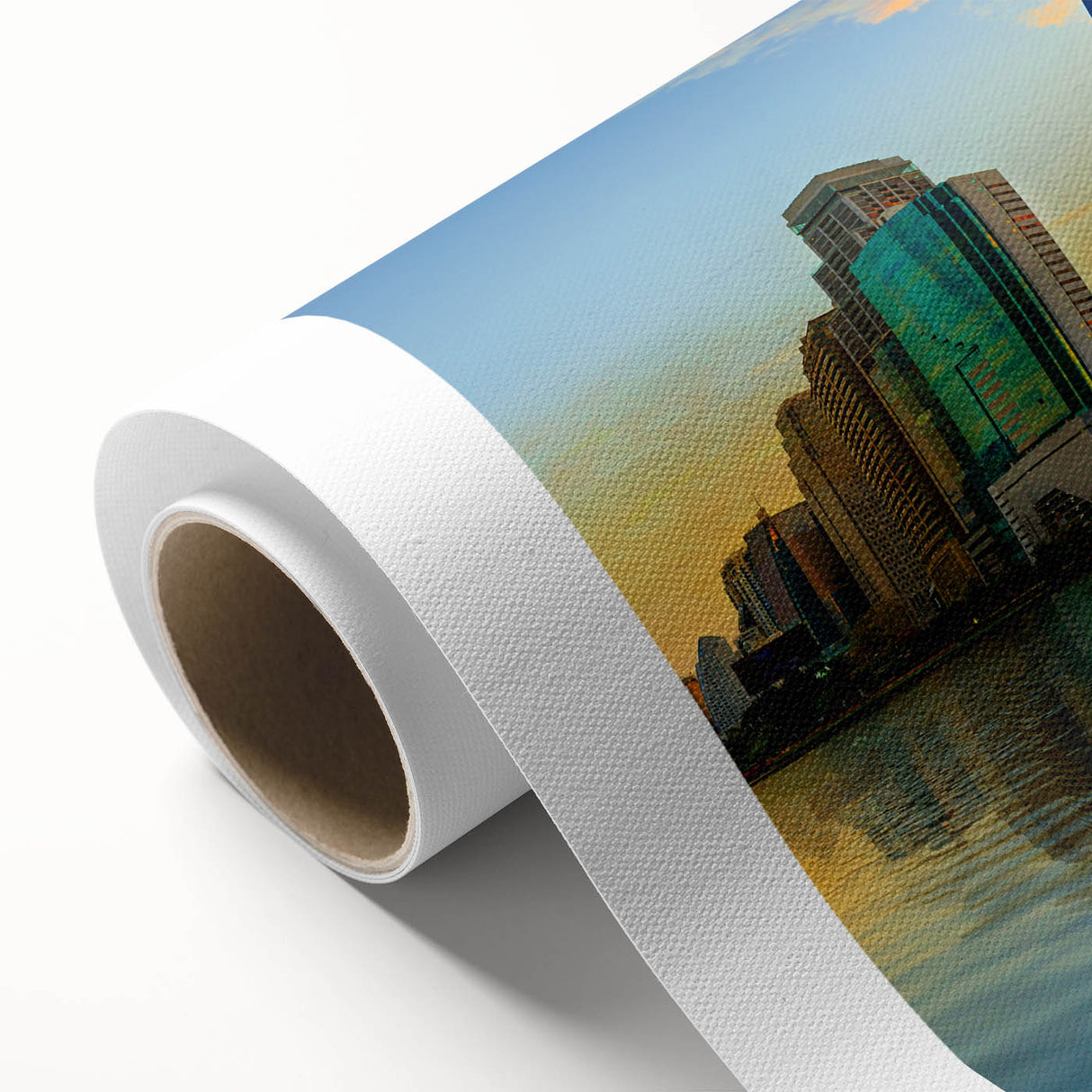 Art deco poster featuring a stylized stork in pastel shades, ideal for nursery wall art, printed on canvas.