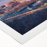 Art deco poster featuring geometric patterns in gold and black, ideal for dining room or bathroom wall decor.