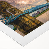 Art deco poster featuring a symmetrical geometric pattern in muted gold and navy, ideal for dining room or bathroom wall art.