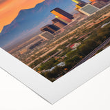 Art deco poster featuring geometric patterns in gold and black, ideal for dining room or bathroom wall art.