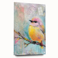 Acrylic glass side view showcasing multiple colorful pins embedded along the edge, highlighting modern design elements in a sleek, minimalistic style. Ideal for contemporary art displays and home decor accents.