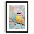Black frame with a white mat displaying a vibrant landscape artwork, ideal for home decor or gallery settings, emphasizing modern aesthetic and elegance.
