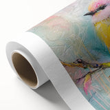 Rolled canvas showcasing vibrant African tribal wall art with intricate patterns, securely packed in a durable cardboard tube for safe shipping and display.