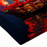 Large black and white landscape art painting on canvas, depicting a serene mountain scene, ideal for bedroom wall decor.