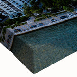 Large art canvas featuring a black and white landscape painting of rolling hills, ideal for bedroom wall decor.