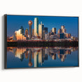 Black and white vintage poster art of a serene landscape, ideal for bedroom wall decor.